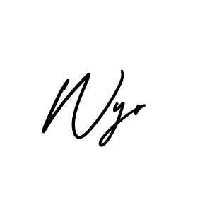 Use a signature maker to create a handwritten signature online. With this signature software, you can design (AmerikaSignatureDemo-Regular) your own signature for name Wyr. Wyr signature style 3 images and pictures png