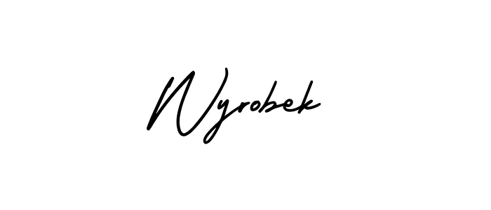 It looks lik you need a new signature style for name Wyrobek. Design unique handwritten (AmerikaSignatureDemo-Regular) signature with our free signature maker in just a few clicks. Wyrobek signature style 3 images and pictures png