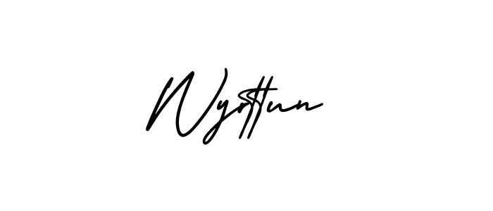 Use a signature maker to create a handwritten signature online. With this signature software, you can design (AmerikaSignatureDemo-Regular) your own signature for name Wyrttun. Wyrttun signature style 3 images and pictures png