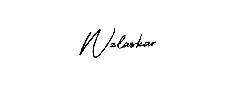 How to make Wzlaskar name signature. Use AmerikaSignatureDemo-Regular style for creating short signs online. This is the latest handwritten sign. Wzlaskar signature style 3 images and pictures png