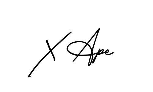 Similarly AmerikaSignatureDemo-Regular is the best handwritten signature design. Signature creator online .You can use it as an online autograph creator for name X Ape. X Ape signature style 3 images and pictures png