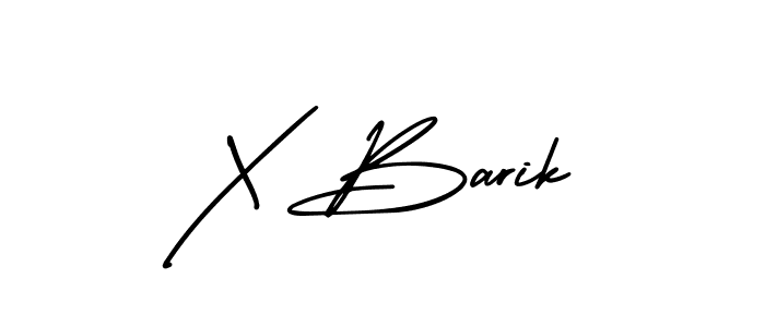 Design your own signature with our free online signature maker. With this signature software, you can create a handwritten (AmerikaSignatureDemo-Regular) signature for name X Barik. X Barik signature style 3 images and pictures png