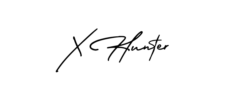 Make a beautiful signature design for name X Hunter. With this signature (AmerikaSignatureDemo-Regular) style, you can create a handwritten signature for free. X Hunter signature style 3 images and pictures png