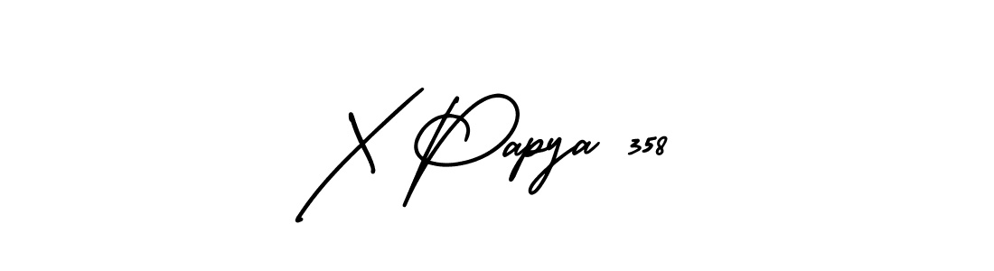 You should practise on your own different ways (AmerikaSignatureDemo-Regular) to write your name (X Papya 358) in signature. don't let someone else do it for you. X Papya 358 signature style 3 images and pictures png