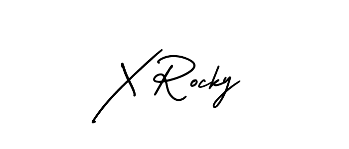 Use a signature maker to create a handwritten signature online. With this signature software, you can design (AmerikaSignatureDemo-Regular) your own signature for name X Rocky. X Rocky signature style 3 images and pictures png