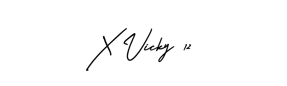 You should practise on your own different ways (AmerikaSignatureDemo-Regular) to write your name (X Vicky 12) in signature. don't let someone else do it for you. X Vicky 12 signature style 3 images and pictures png