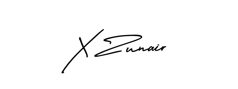 Make a beautiful signature design for name X Zunair. With this signature (AmerikaSignatureDemo-Regular) style, you can create a handwritten signature for free. X Zunair signature style 3 images and pictures png