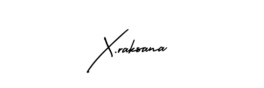 Make a beautiful signature design for name X.raksana. With this signature (AmerikaSignatureDemo-Regular) style, you can create a handwritten signature for free. X.raksana signature style 3 images and pictures png