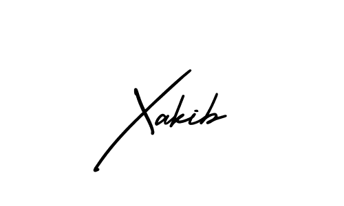 How to make Xakib name signature. Use AmerikaSignatureDemo-Regular style for creating short signs online. This is the latest handwritten sign. Xakib signature style 3 images and pictures png