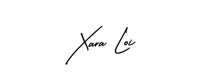 You should practise on your own different ways (AmerikaSignatureDemo-Regular) to write your name (Xara Loi) in signature. don't let someone else do it for you. Xara Loi signature style 3 images and pictures png