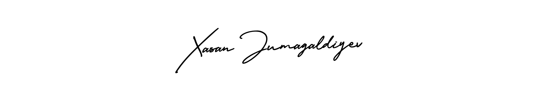 Xasan Jumagaldiyev stylish signature style. Best Handwritten Sign (AmerikaSignatureDemo-Regular) for my name. Handwritten Signature Collection Ideas for my name Xasan Jumagaldiyev. Xasan Jumagaldiyev signature style 3 images and pictures png