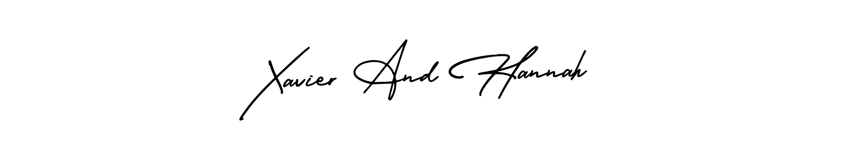 Use a signature maker to create a handwritten signature online. With this signature software, you can design (AmerikaSignatureDemo-Regular) your own signature for name Xavier And Hannah. Xavier And Hannah signature style 3 images and pictures png