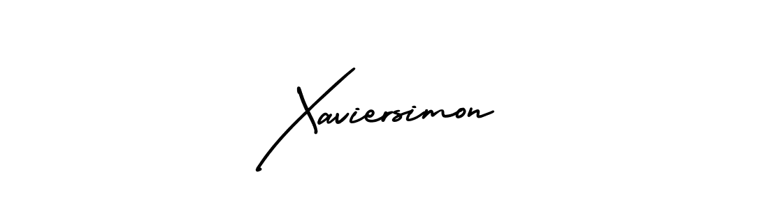 How to make Xaviersimon name signature. Use AmerikaSignatureDemo-Regular style for creating short signs online. This is the latest handwritten sign. Xaviersimon signature style 3 images and pictures png