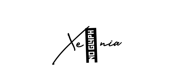 Use a signature maker to create a handwritten signature online. With this signature software, you can design (AmerikaSignatureDemo-Regular) your own signature for name Xeñnia. Xeñnia signature style 3 images and pictures png