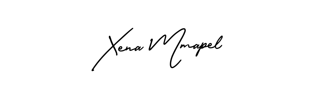 How to make Xena Mmapel name signature. Use AmerikaSignatureDemo-Regular style for creating short signs online. This is the latest handwritten sign. Xena Mmapel signature style 3 images and pictures png