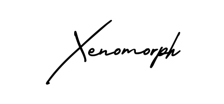The AmerikaSignatureDemo-Regular handwriting style adds charm and authenticity to name Xenomorph. A wonderful choice for personal thank-you notes. Xenomorph signature style 3 images and pictures png