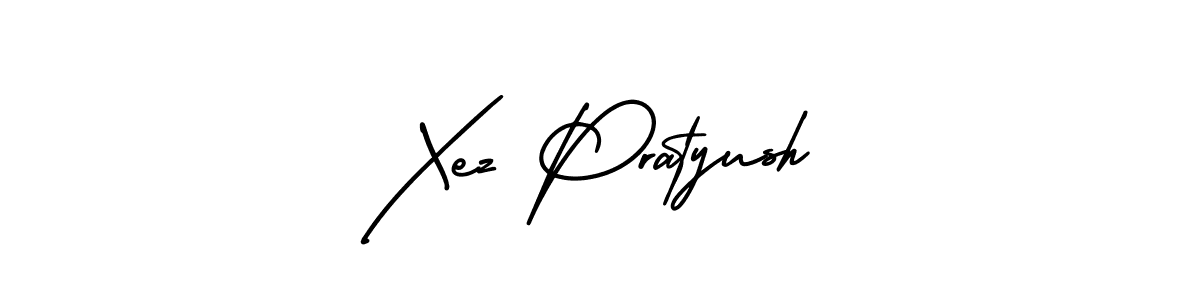 How to Draw Xez Pratyush signature style? AmerikaSignatureDemo-Regular is a latest design signature styles for name Xez Pratyush. Xez Pratyush signature style 3 images and pictures png