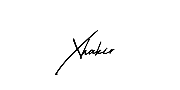 You should practise on your own different ways (AmerikaSignatureDemo-Regular) to write your name (Xhakir) in signature. don't let someone else do it for you. Xhakir signature style 3 images and pictures png