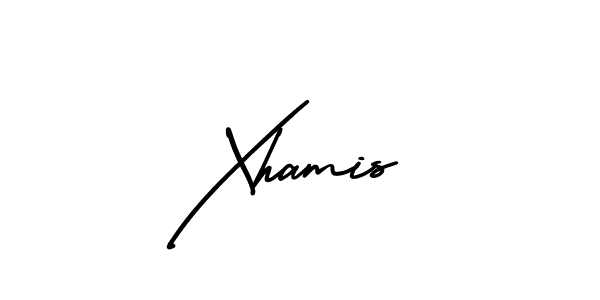 How to make Xhamis name signature. Use AmerikaSignatureDemo-Regular style for creating short signs online. This is the latest handwritten sign. Xhamis signature style 3 images and pictures png