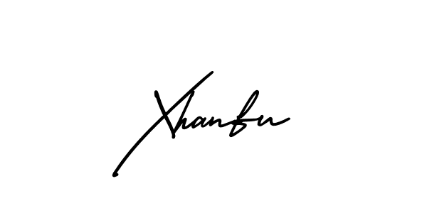 Make a beautiful signature design for name Xhanfu. With this signature (AmerikaSignatureDemo-Regular) style, you can create a handwritten signature for free. Xhanfu signature style 3 images and pictures png