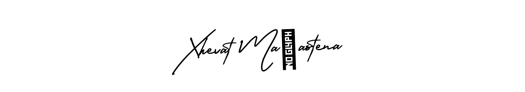 How to make Xhevat Maçastena name signature. Use AmerikaSignatureDemo-Regular style for creating short signs online. This is the latest handwritten sign. Xhevat Maçastena signature style 3 images and pictures png