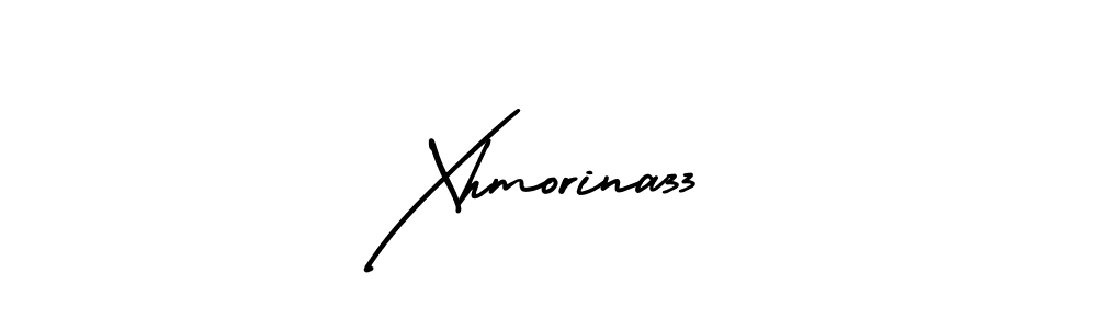You should practise on your own different ways (AmerikaSignatureDemo-Regular) to write your name (Xhmorina33) in signature. don't let someone else do it for you. Xhmorina33 signature style 3 images and pictures png