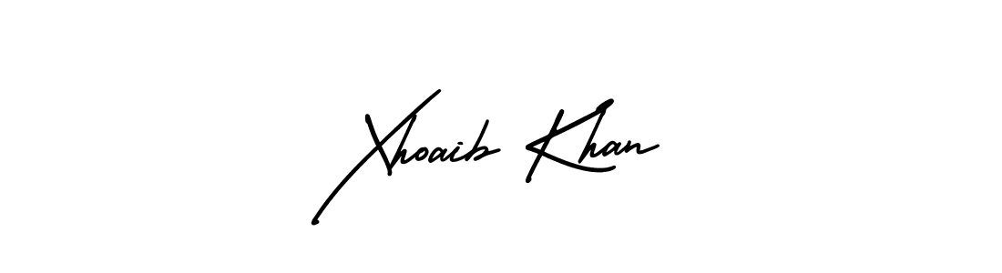 You should practise on your own different ways (AmerikaSignatureDemo-Regular) to write your name (Xhoaib Khan) in signature. don't let someone else do it for you. Xhoaib Khan signature style 3 images and pictures png