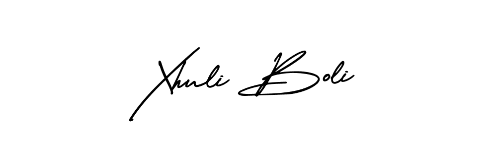 Create a beautiful signature design for name Xhuli Boli. With this signature (AmerikaSignatureDemo-Regular) fonts, you can make a handwritten signature for free. Xhuli Boli signature style 3 images and pictures png