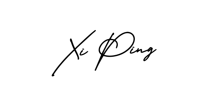 How to make Xi Ping name signature. Use AmerikaSignatureDemo-Regular style for creating short signs online. This is the latest handwritten sign. Xi Ping signature style 3 images and pictures png