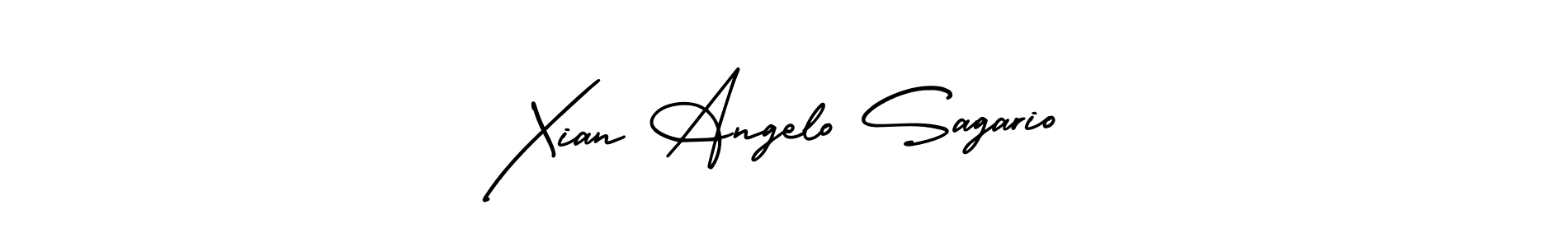 This is the best signature style for the Xian Angelo Sagario name. Also you like these signature font (AmerikaSignatureDemo-Regular). Mix name signature. Xian Angelo Sagario signature style 3 images and pictures png