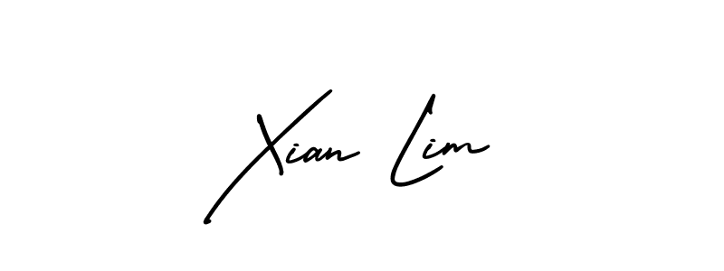 The best way (AmerikaSignatureDemo-Regular) to make a short signature is to pick only two or three words in your name. The name Xian Lim include a total of six letters. For converting this name. Xian Lim signature style 3 images and pictures png