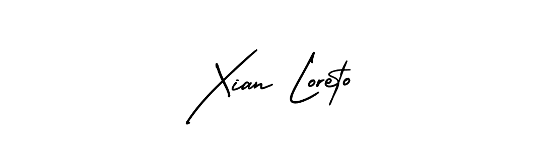 Make a beautiful signature design for name Xian Loreto. With this signature (AmerikaSignatureDemo-Regular) style, you can create a handwritten signature for free. Xian Loreto signature style 3 images and pictures png