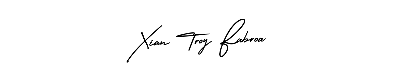 How to make Xian Troy Fabroa name signature. Use AmerikaSignatureDemo-Regular style for creating short signs online. This is the latest handwritten sign. Xian Troy Fabroa signature style 3 images and pictures png