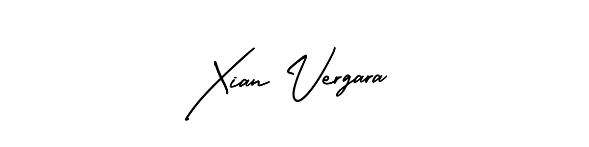 The best way (AmerikaSignatureDemo-Regular) to make a short signature is to pick only two or three words in your name. The name Xian Vergara include a total of six letters. For converting this name. Xian Vergara signature style 3 images and pictures png