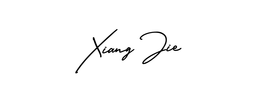 The best way (AmerikaSignatureDemo-Regular) to make a short signature is to pick only two or three words in your name. The name Xiang Jie include a total of six letters. For converting this name. Xiang Jie signature style 3 images and pictures png