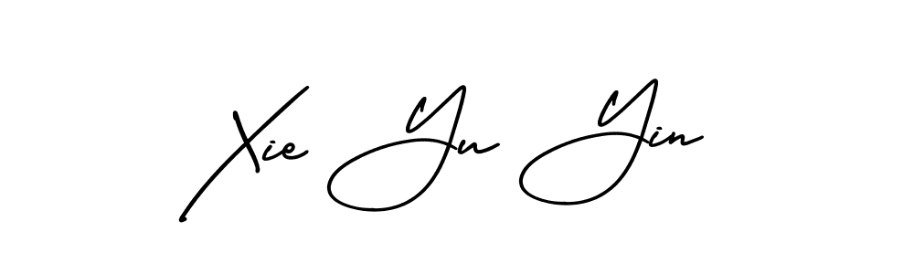 You should practise on your own different ways (AmerikaSignatureDemo-Regular) to write your name (Xie Yu Yin) in signature. don't let someone else do it for you. Xie Yu Yin signature style 3 images and pictures png