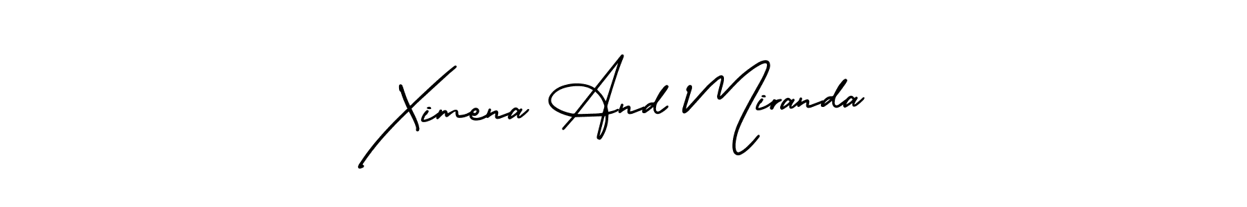 How to make Ximena And Miranda signature? AmerikaSignatureDemo-Regular is a professional autograph style. Create handwritten signature for Ximena And Miranda name. Ximena And Miranda signature style 3 images and pictures png