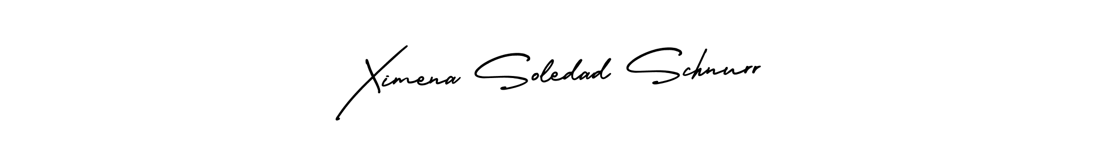 The best way (AmerikaSignatureDemo-Regular) to make a short signature is to pick only two or three words in your name. The name Ximena Soledad Schnurr include a total of six letters. For converting this name. Ximena Soledad Schnurr signature style 3 images and pictures png