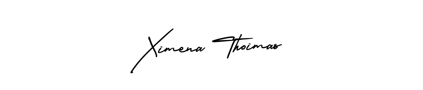 The best way (AmerikaSignatureDemo-Regular) to make a short signature is to pick only two or three words in your name. The name Ximena Thoimas include a total of six letters. For converting this name. Ximena Thoimas signature style 3 images and pictures png