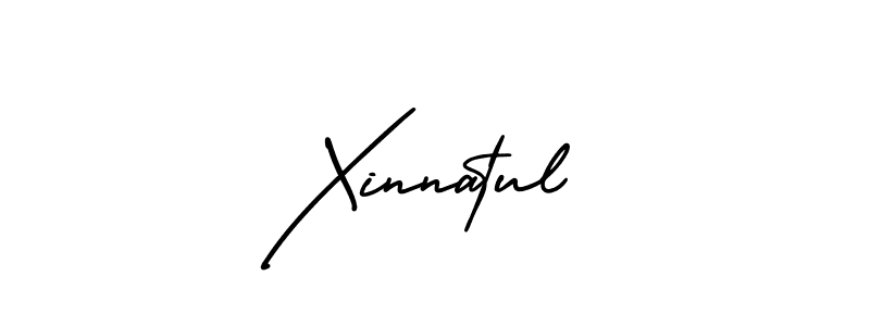 How to make Xinnatul name signature. Use AmerikaSignatureDemo-Regular style for creating short signs online. This is the latest handwritten sign. Xinnatul signature style 3 images and pictures png