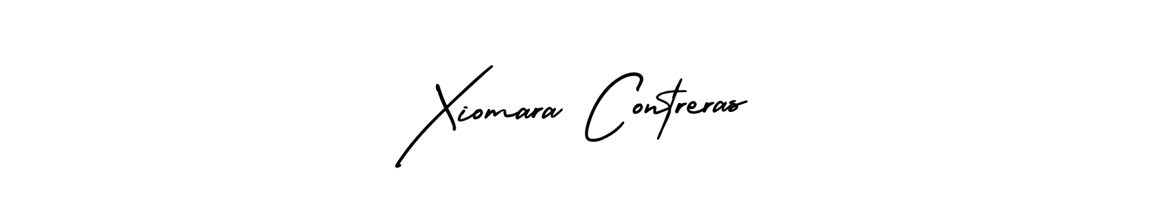 You should practise on your own different ways (AmerikaSignatureDemo-Regular) to write your name (Xiomara Contreras) in signature. don't let someone else do it for you. Xiomara Contreras signature style 3 images and pictures png