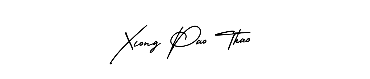 The best way (AmerikaSignatureDemo-Regular) to make a short signature is to pick only two or three words in your name. The name Xiong Pao Thao include a total of six letters. For converting this name. Xiong Pao Thao signature style 3 images and pictures png