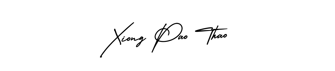 How to make Xiong Pao Thao name signature. Use AmerikaSignatureDemo-Regular style for creating short signs online. This is the latest handwritten sign. Xiong Pao Thao signature style 3 images and pictures png