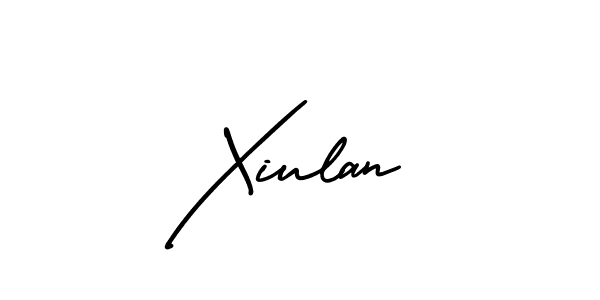 You should practise on your own different ways (AmerikaSignatureDemo-Regular) to write your name (Xiulan) in signature. don't let someone else do it for you. Xiulan signature style 3 images and pictures png