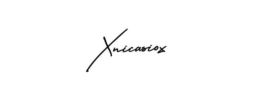 The best way (AmerikaSignatureDemo-Regular) to make a short signature is to pick only two or three words in your name. The name Xnicasiox include a total of six letters. For converting this name. Xnicasiox signature style 3 images and pictures png