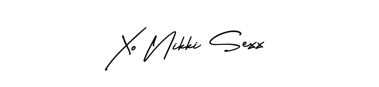 if you are searching for the best signature style for your name Xo Nikki Sexx. so please give up your signature search. here we have designed multiple signature styles  using AmerikaSignatureDemo-Regular. Xo Nikki Sexx signature style 3 images and pictures png
