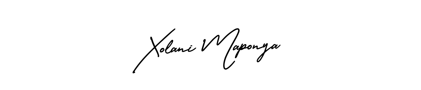 How to make Xolani Maponya name signature. Use AmerikaSignatureDemo-Regular style for creating short signs online. This is the latest handwritten sign. Xolani Maponya signature style 3 images and pictures png