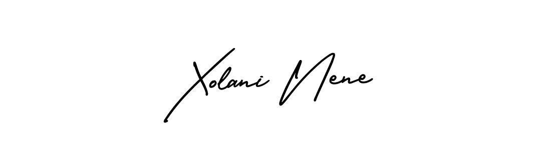 How to make Xolani Nene name signature. Use AmerikaSignatureDemo-Regular style for creating short signs online. This is the latest handwritten sign. Xolani Nene signature style 3 images and pictures png