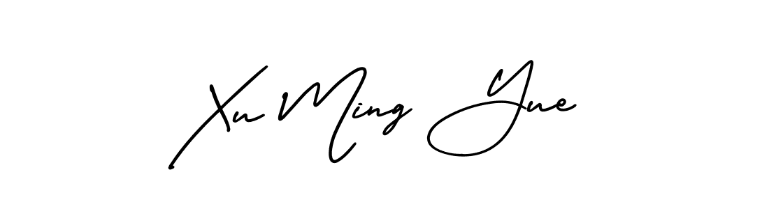 You should practise on your own different ways (AmerikaSignatureDemo-Regular) to write your name (Xu Ming Yue) in signature. don't let someone else do it for you. Xu Ming Yue signature style 3 images and pictures png