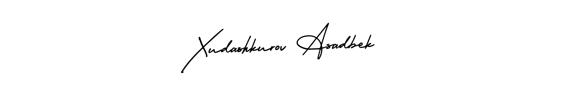 if you are searching for the best signature style for your name Xudashkurov Asadbek. so please give up your signature search. here we have designed multiple signature styles  using AmerikaSignatureDemo-Regular. Xudashkurov Asadbek signature style 3 images and pictures png